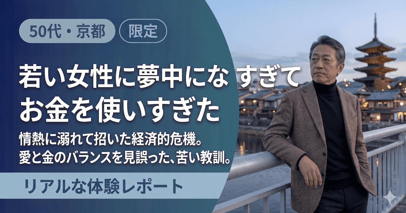 パパ活体験談｜若い女性に夢中になりすぎてお金を使いすぎた（50代・京都）