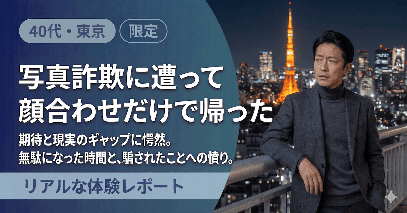 パパ活体験談｜写真詐欺に遭って顔合わせだけで帰った（40代・東京）