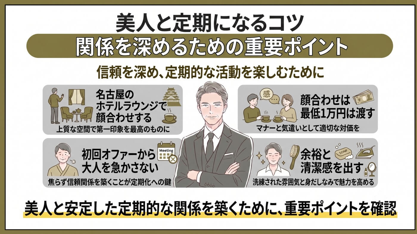 名古屋の交際クラブ｜【男性向け】美人と定期になるコツ