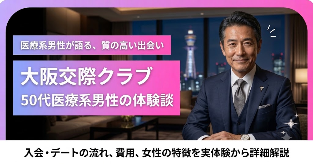 50代医療系男性の大阪交際クラブ体験談