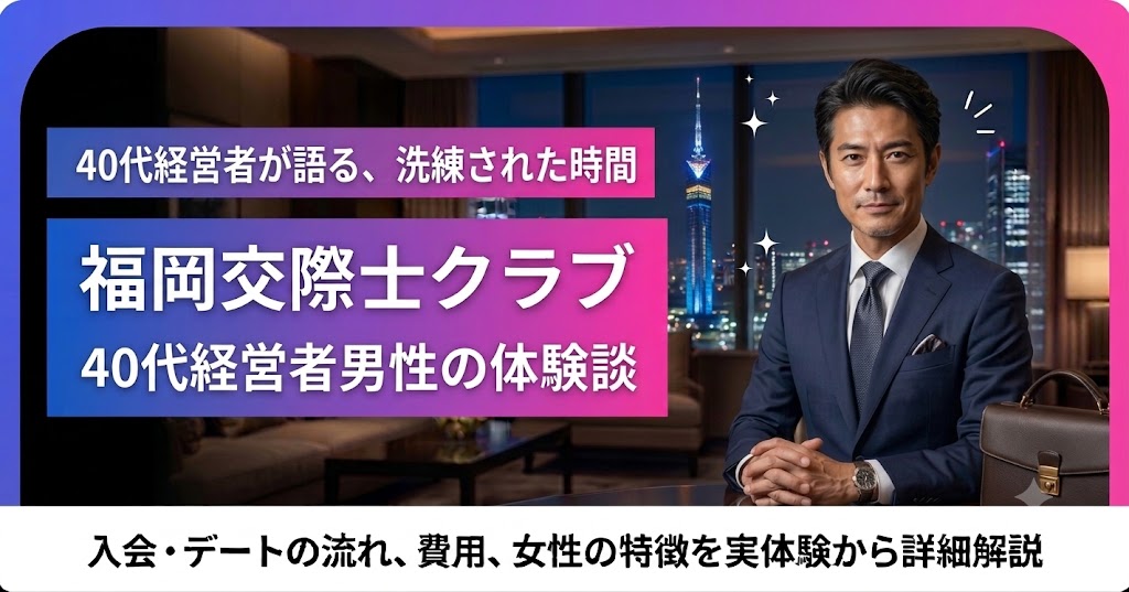 40代経営者男性の福岡交際クラブ体験談
