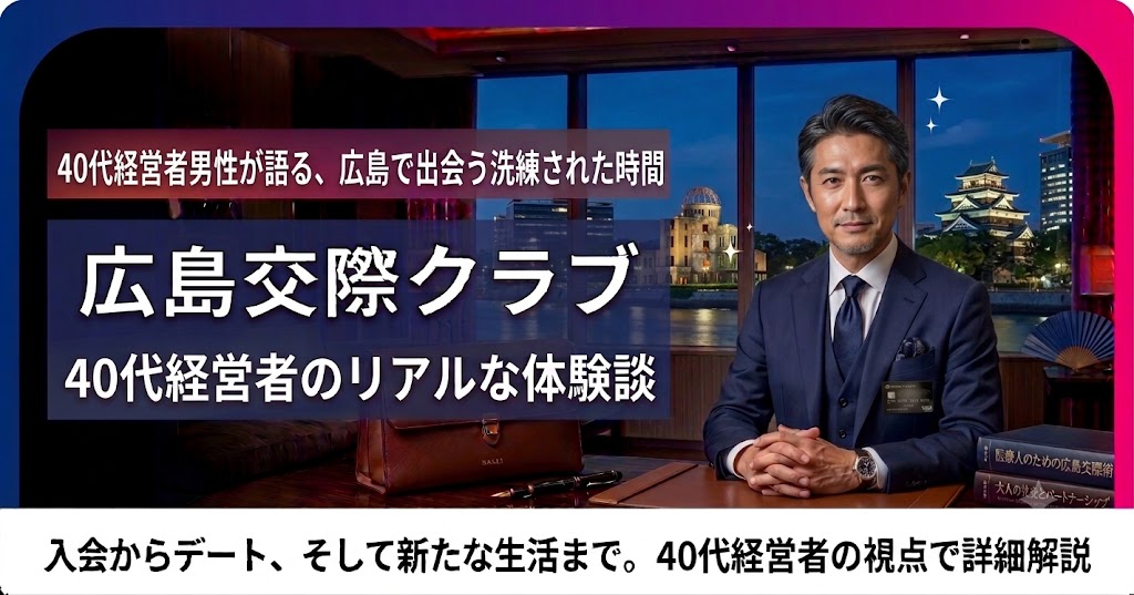 40代経営者男性の広島交際クラブ体験談