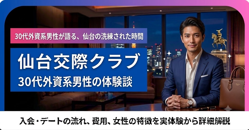 30代会社外資系男性の仙台交際クラブ体験談