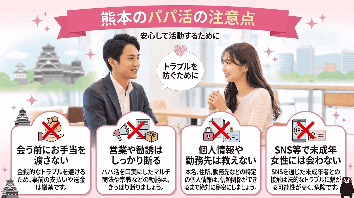 熊本のパパ活で男性が注意すべきこと