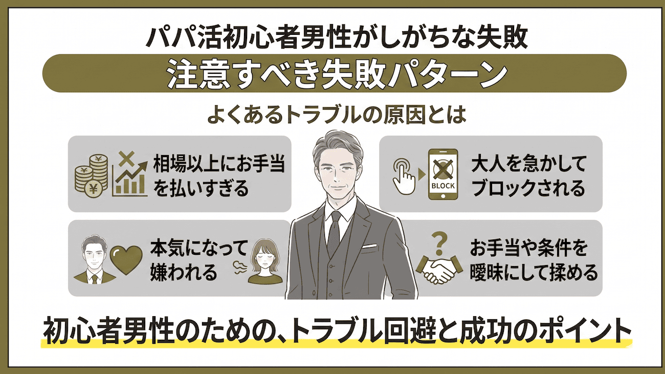 パパ活初心者男性がしがちな失敗