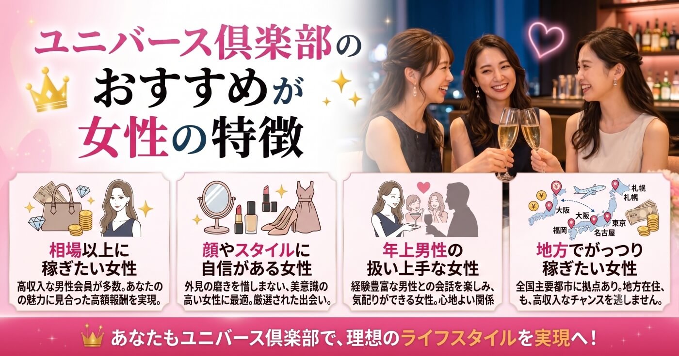 ユニバース俱楽部がおすすめの女性