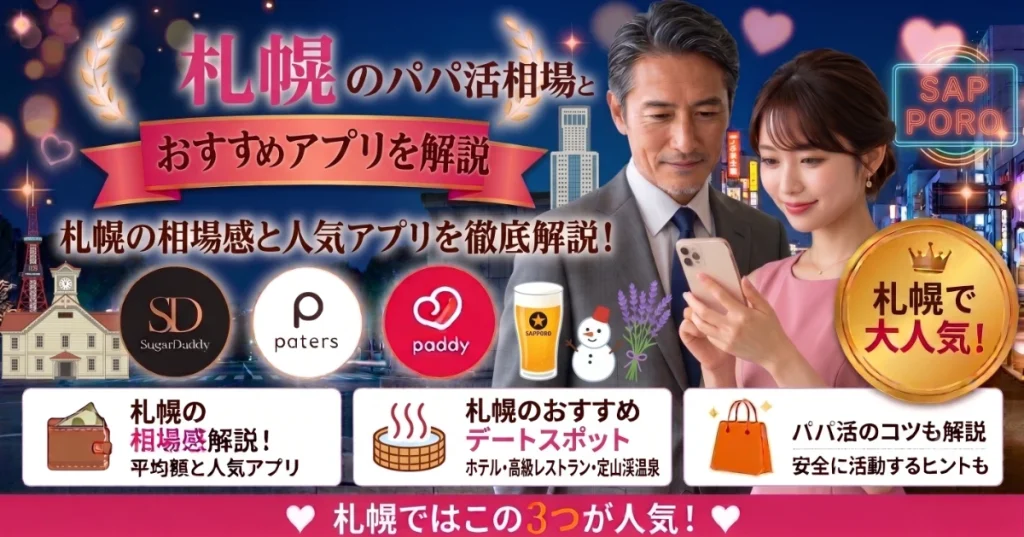 札幌のパパ活相場とおすすめP活アプリを解説