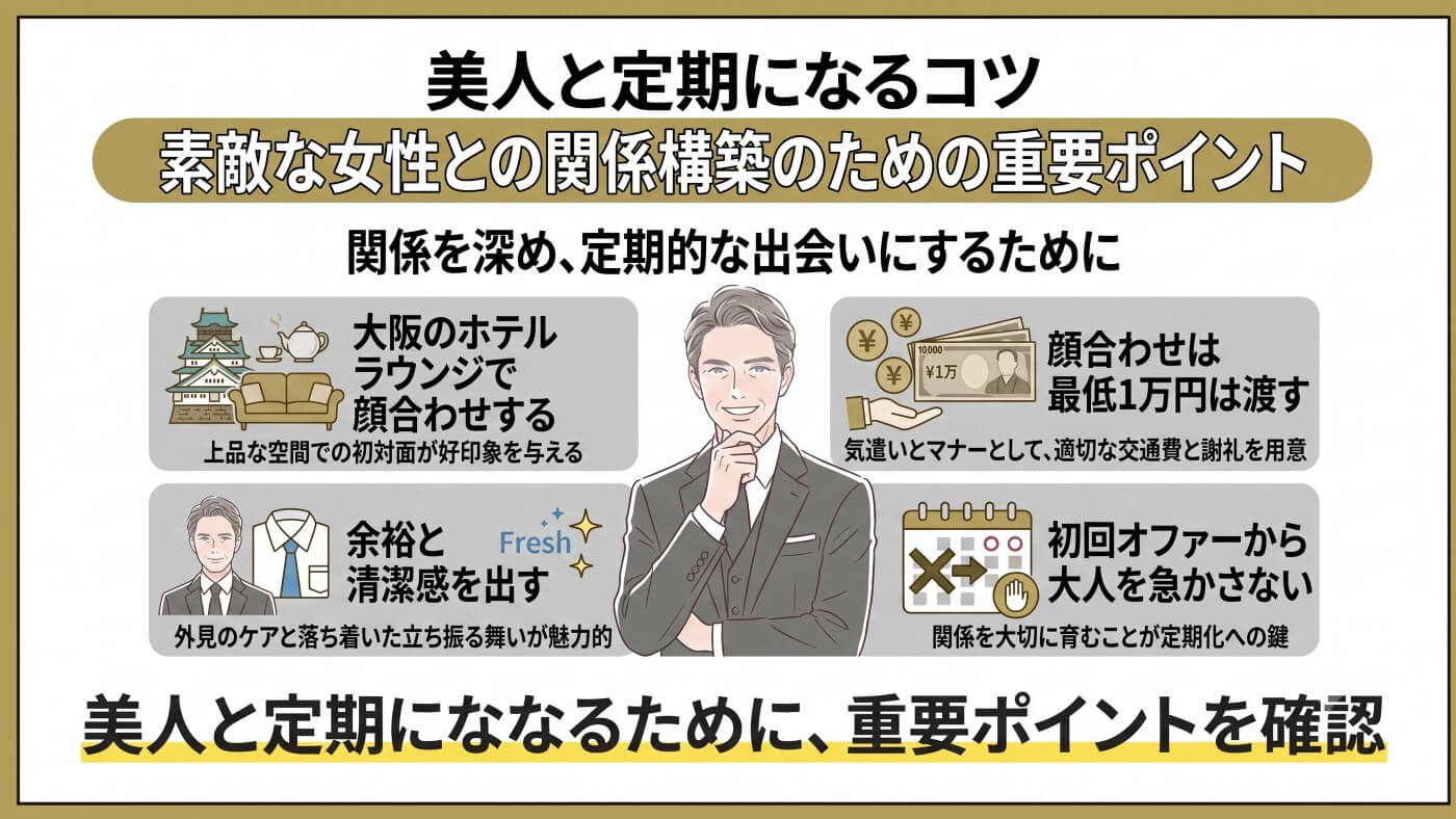 大阪の交際クラブ｜【男性向け】美人と定期になるコツ