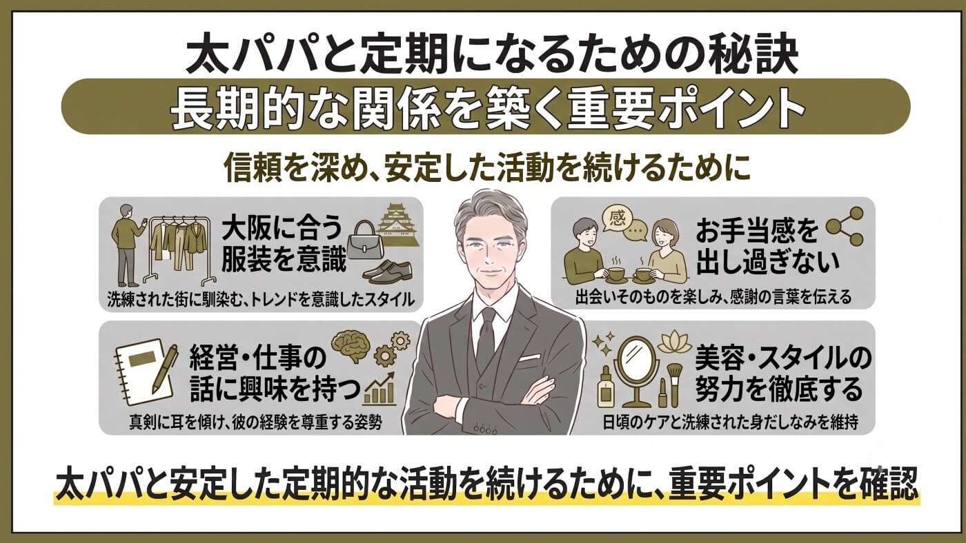 大阪の交際クラブ｜【女性向け】太パパと定期になるコツ