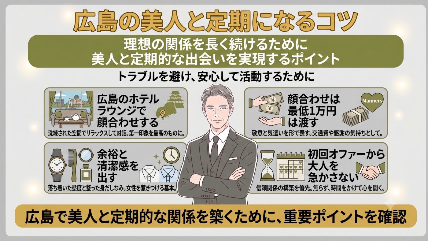広島の交際クラブのコツ｜【男性向け】美人と定期になるコツ