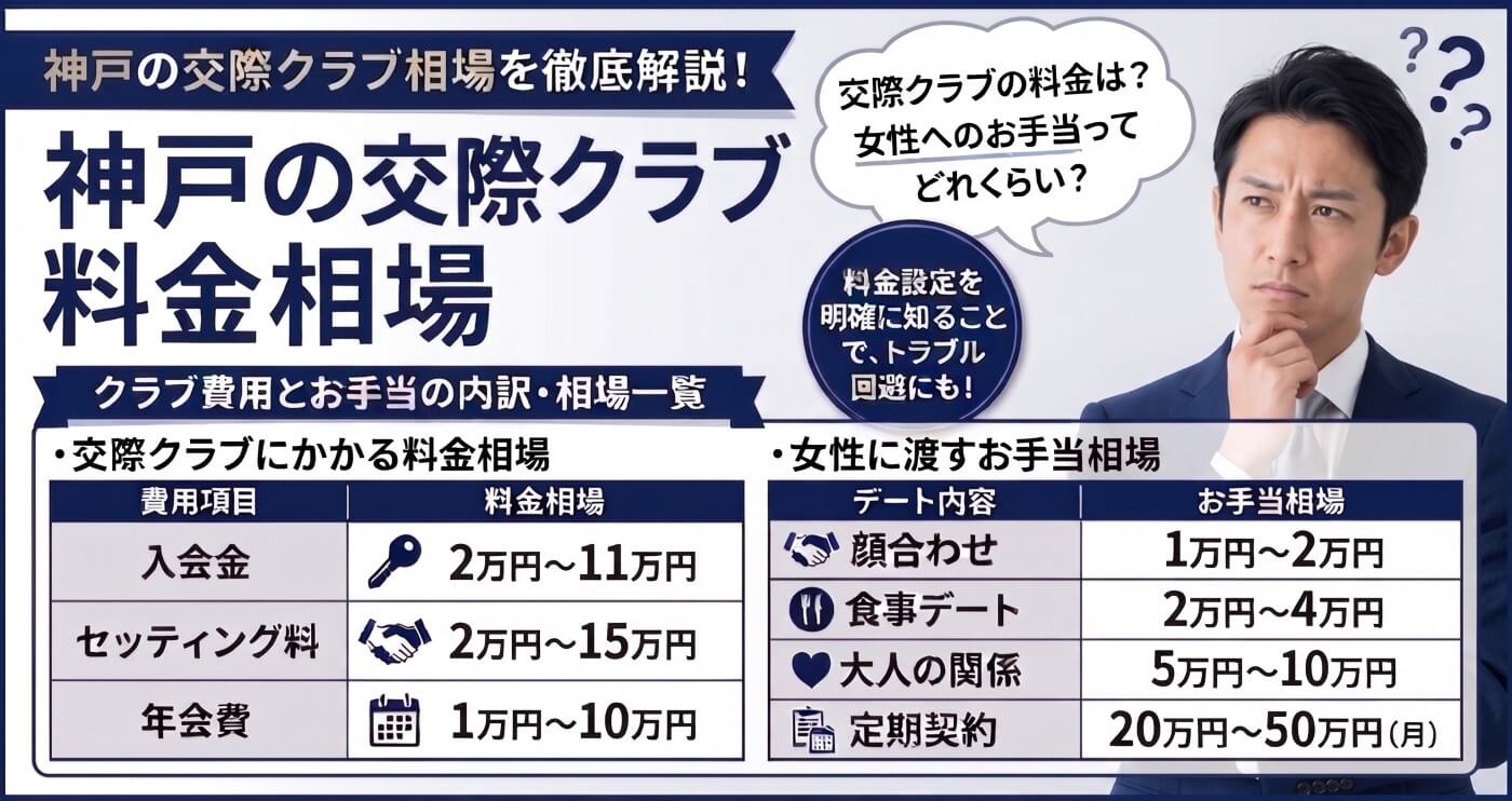 神戸の交際クラブの料金・お手当相場