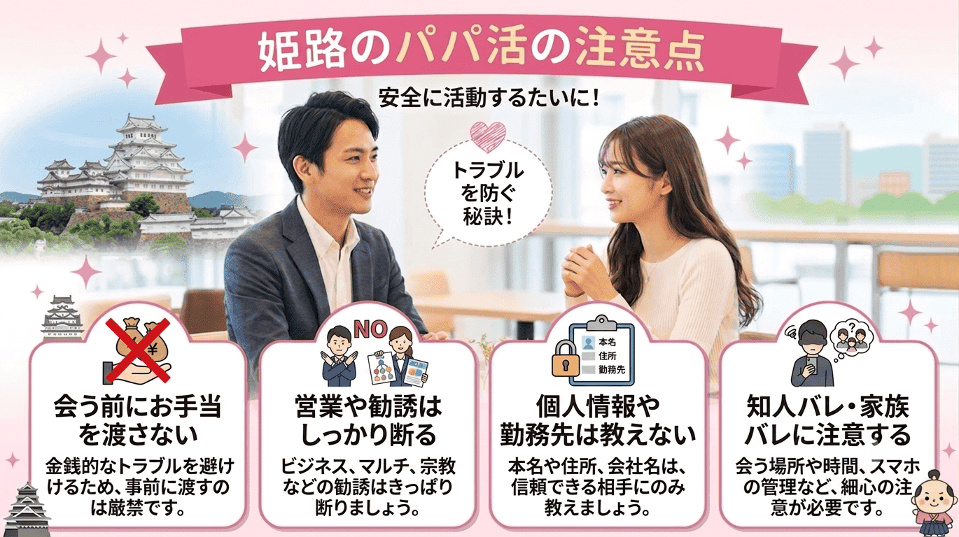 姫路のパパ活で男性が注意すべきこと