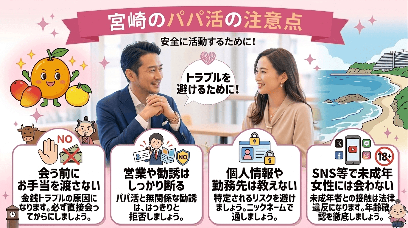宮崎のパパ活で男性が注意すべきこと