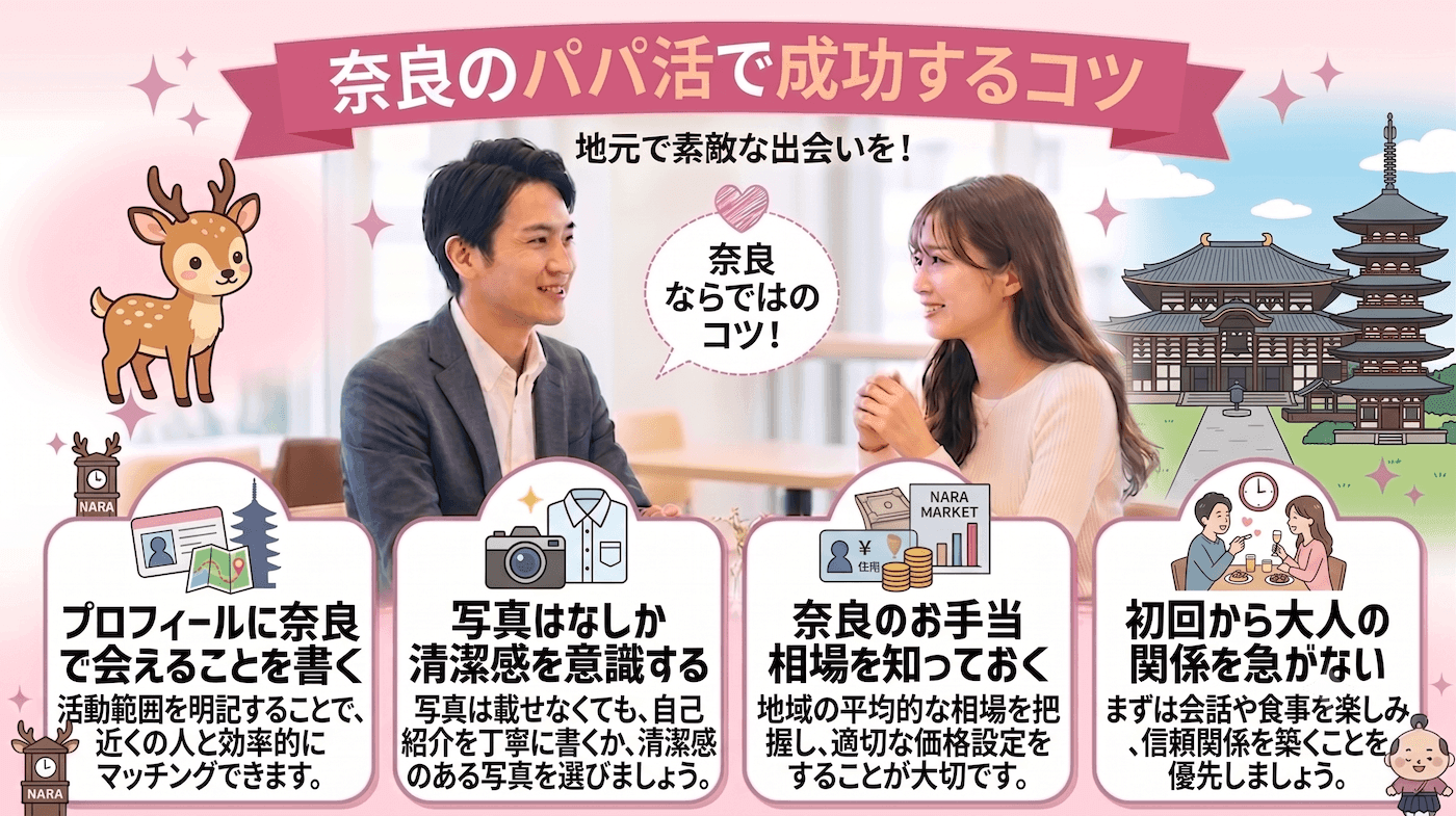 奈良の男性がパパ活で成功するコツ
