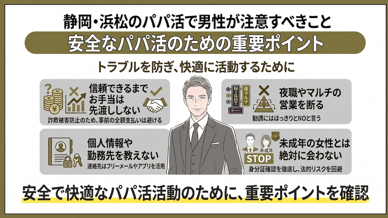 静岡・浜松のパパ活で男性が注意すべきこと