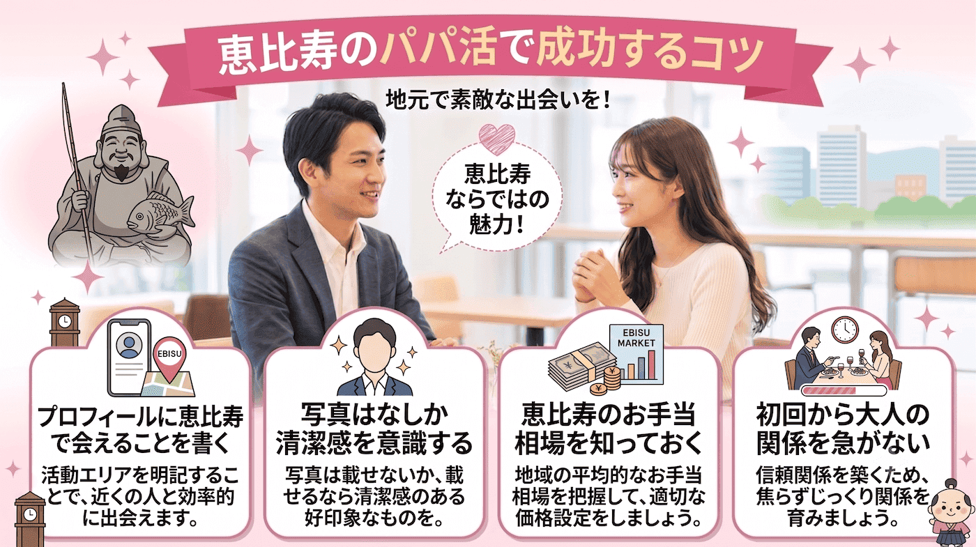 恵比寿の男性がパパ活で成功するコツ