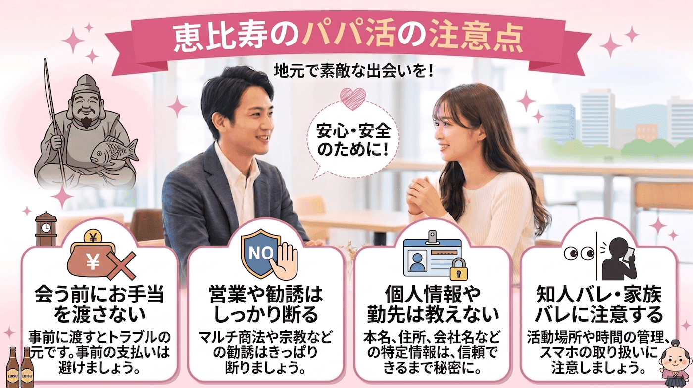 恵比寿のパパ活で男性が注意すべきこと