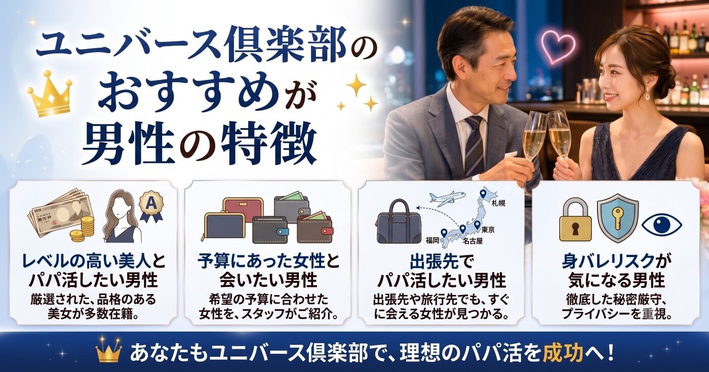 ユニバース俱楽部がおすすめの男性