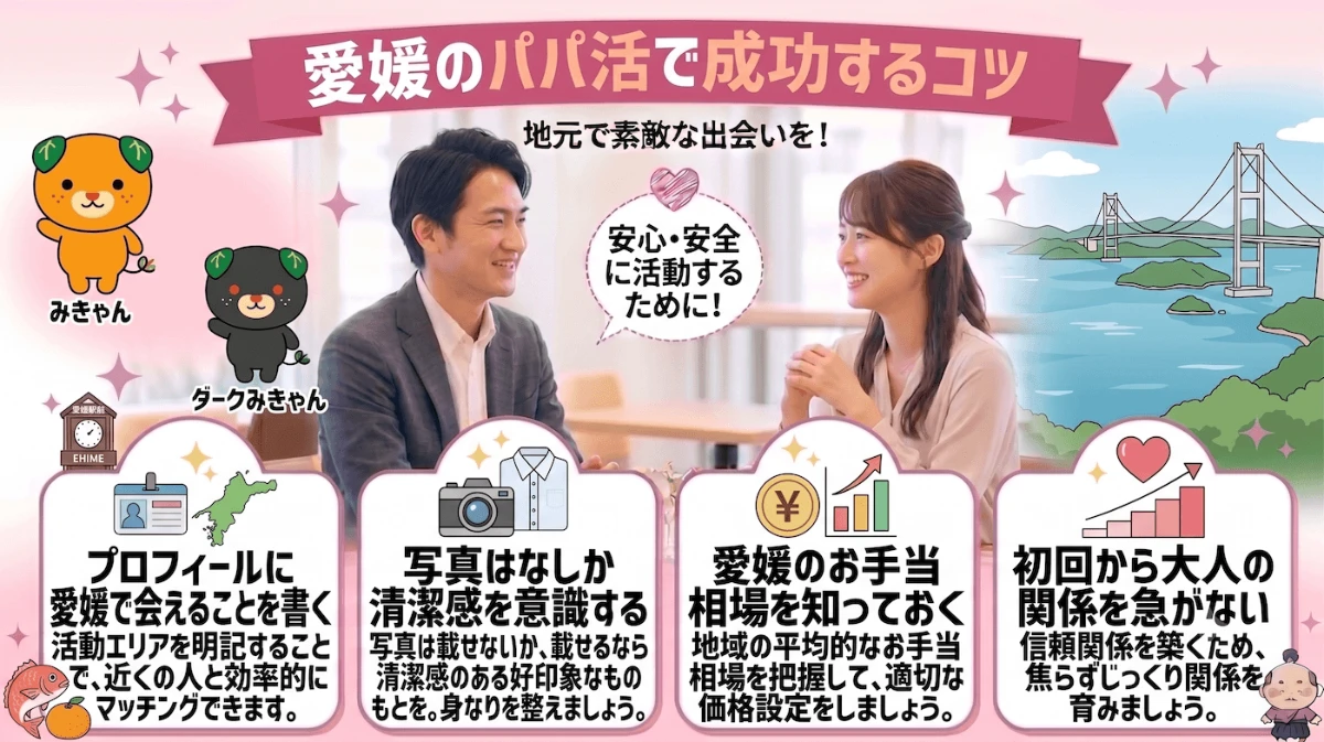 愛媛の男性がパパ活で成功するコツ