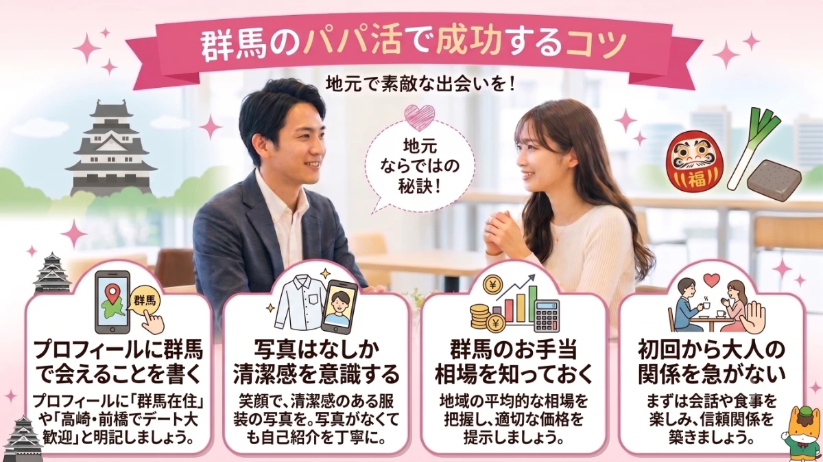 群馬の男性がパパ活で成功するコツ