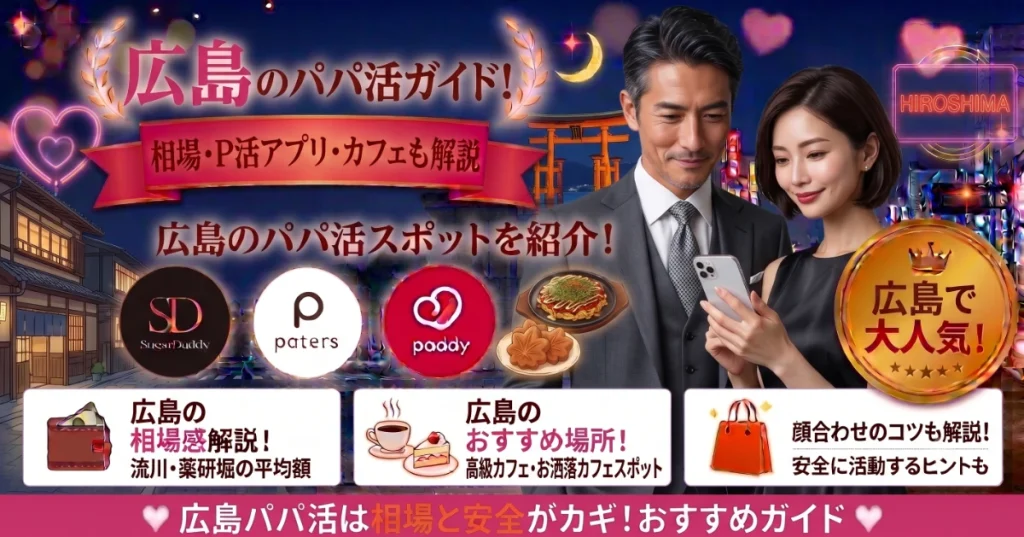 広島のパパ活ガイド！相場・P活アプリ・カフェも解説