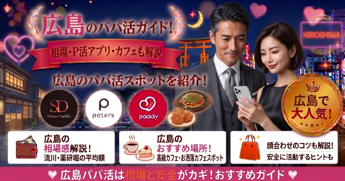 広島のパパ活ガイド!相場・P活アプリ・カフェも解説