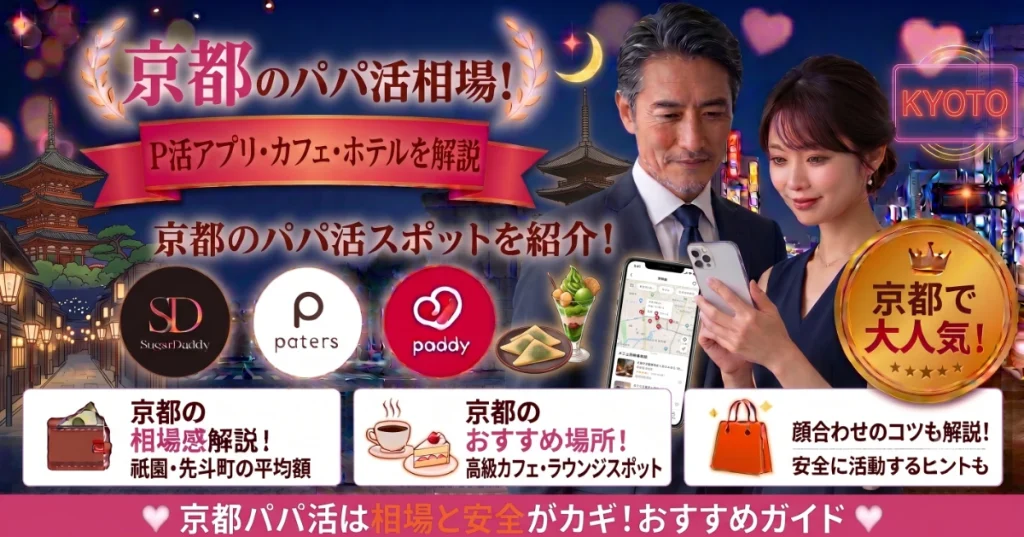 京都のパパ活相場！P活アプリ・カフェ・ホテルを解説