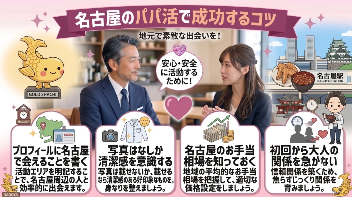 名古屋の男性がパパ活で成功するコツ