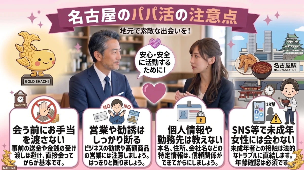 名古屋のパパ活で男性が注意すべきこと
