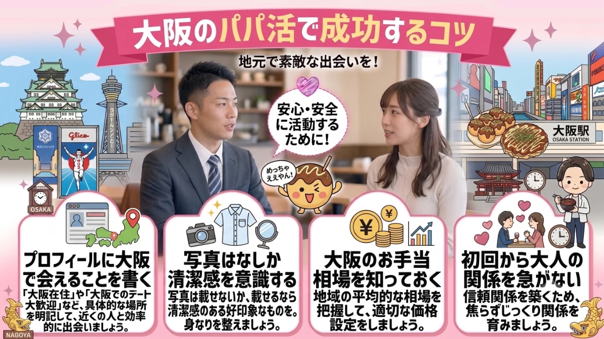 大阪の男性がパパ活で成功するコツ
