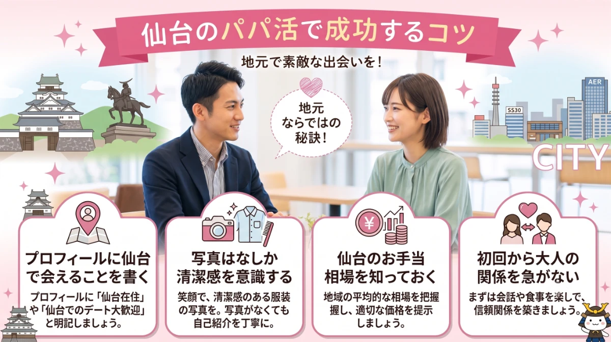仙台の男性がパパ活で成功するコツ