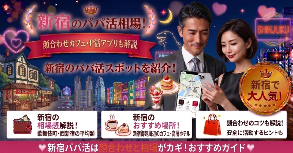 新宿のパパ活相場！顔合わせカフェ・P活アプリも解説