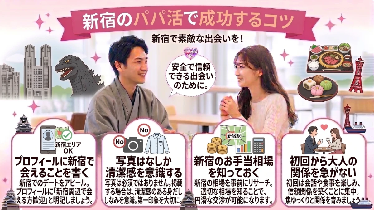 新宿の男性がパパ活で成功するコツ